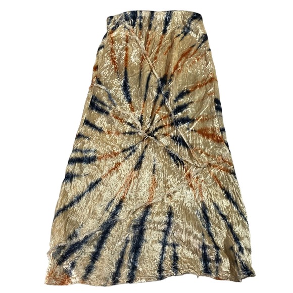 Free People Serious Swagger Velvet Tie Dye Midi Skirt Boho Women's XS - Picture 1 of 7